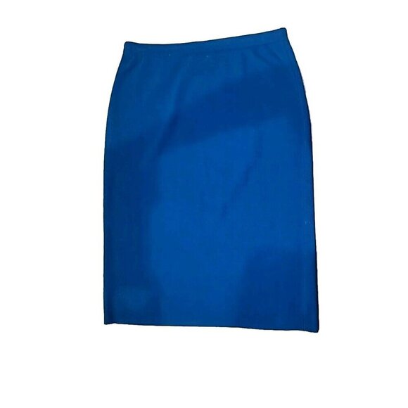 Vintage Linea by Louis Delliolio Wool Blend Blue Knit Skirt Pencil Size XS - Picture 7 of 9